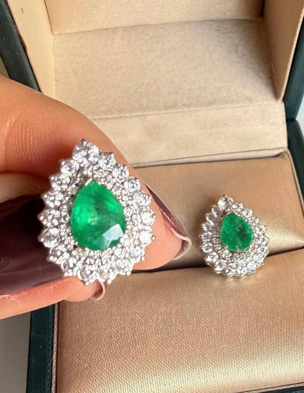 Brincos com cravações dupla de diamantes