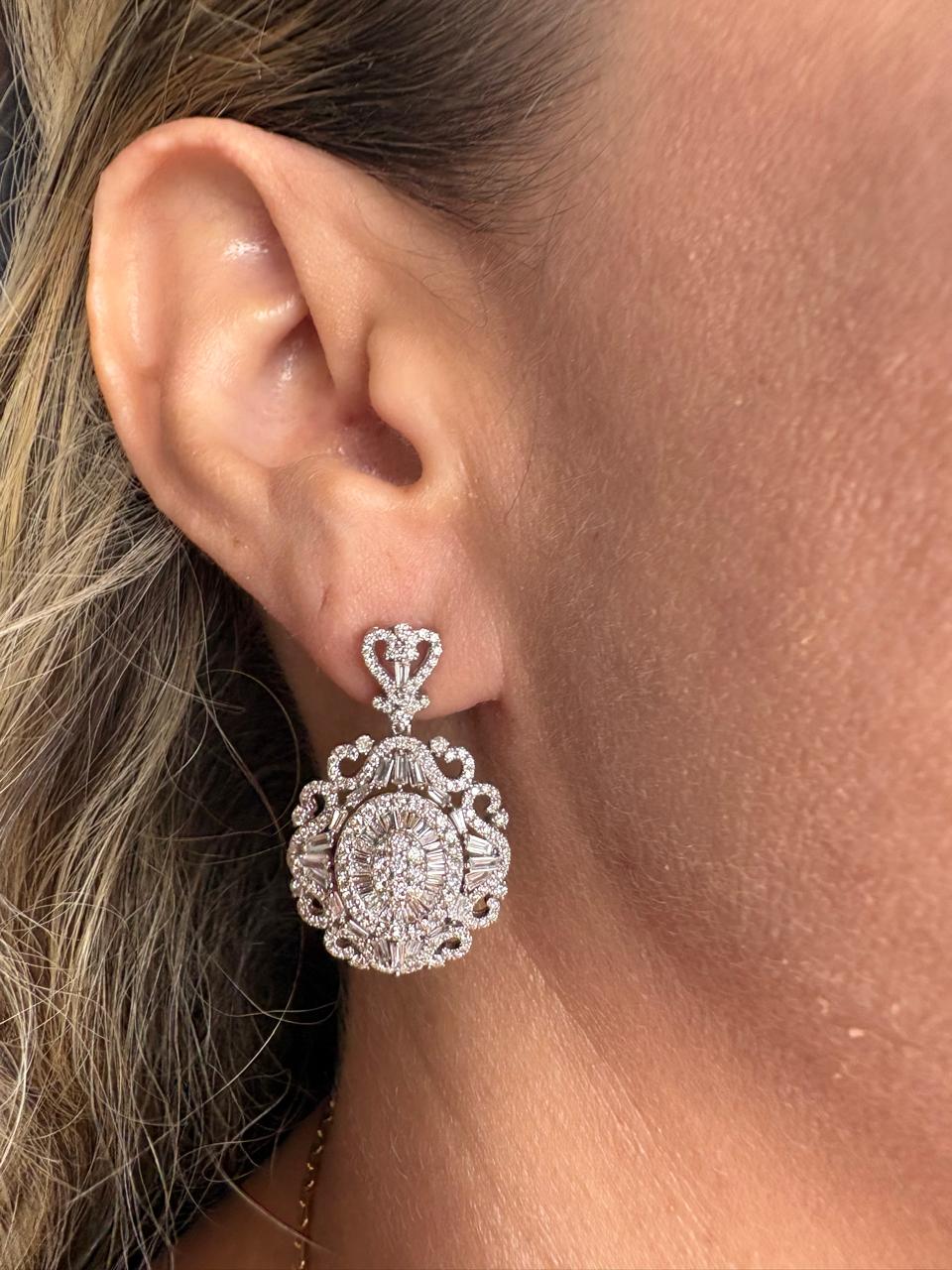 Pendentes chandelier de diamantes em ouro